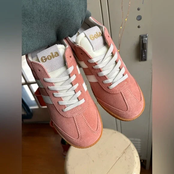 Gola Women's Elan Leather Sneaker Terracotta/ Off White/Red Ochre - Picture 8 of 16